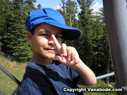 picture of ben on ski lift from sandia peak in albuquerque new mexico