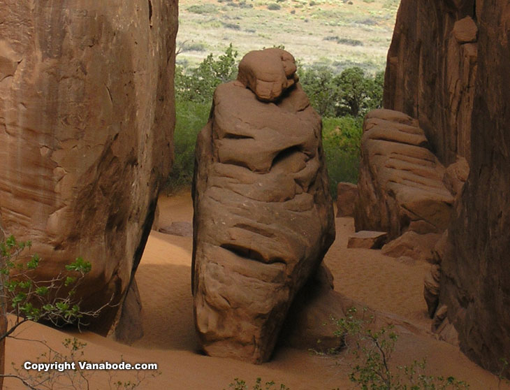 picture while hiking arches national park