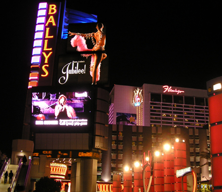 Ballys Hotel Las Vegas at night picture