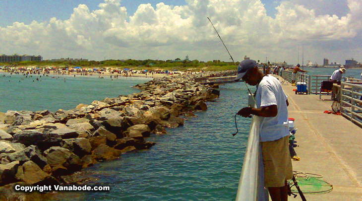 picture taken on jettys looking at cape canaveral beach