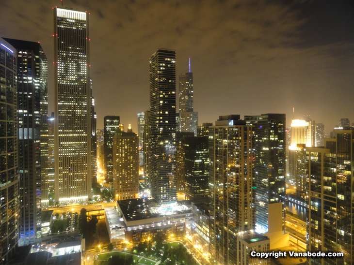 chicago skyline at night condo lights and glitter