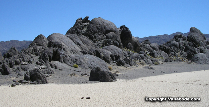 picture of rocks and boulders in middle of race track
