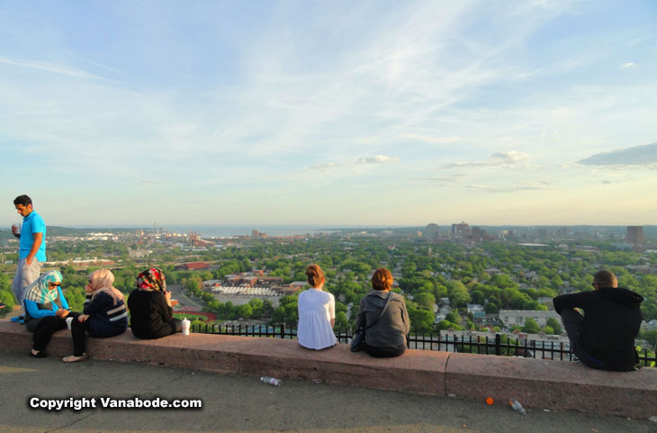 view from east rock park in connecticut