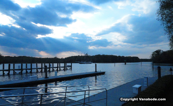 k-rae's bar grille marina at sunset