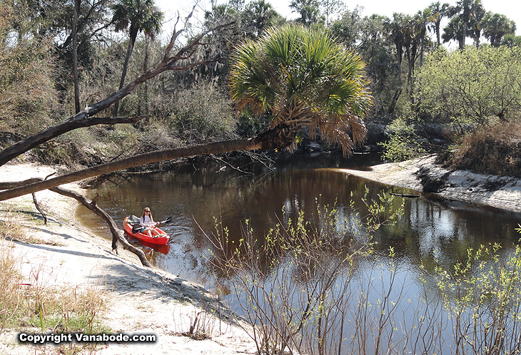 girl in kayak on river picture