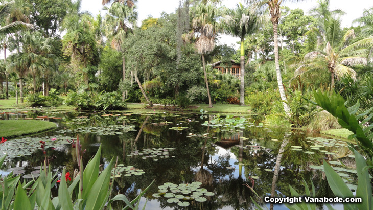 mckee gardens welcome center and reflection lily pond  image