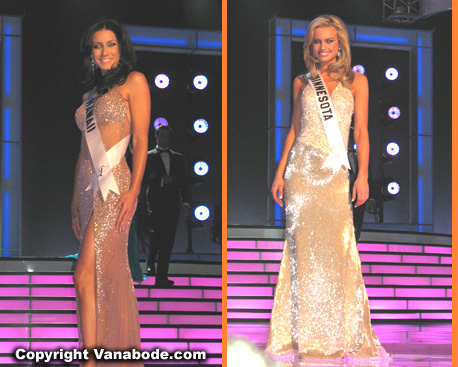 Miss USA Hawaii photographed in her sexy evening gown competing for the crown in the preliminary competition at Planet Hollywood Resort and Casino in Las Vegas.