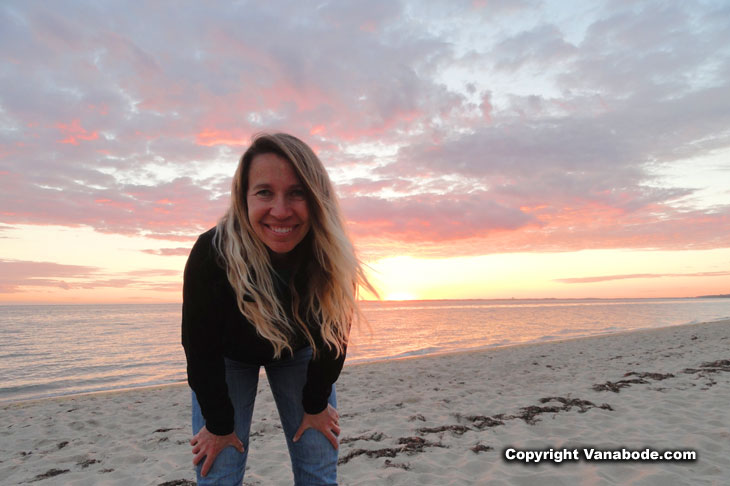 My lovely wife Kelly on the beach in Massachusetts