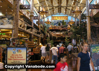 A picture of the inside of Bass Pro Shop at the Silverton Casino in Las Vegas.
