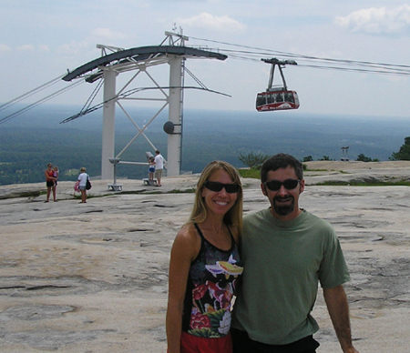 Picture at top of Stone Mountain with skyride