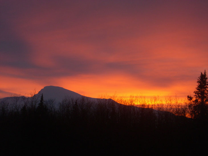 picture taken at sunset of mount sanford in wrangell st elias national park and preserve alaska