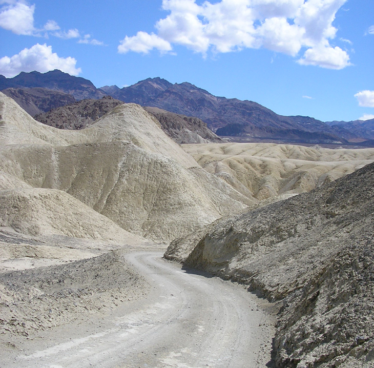 picture on twenty mule team canyon road in death valley california