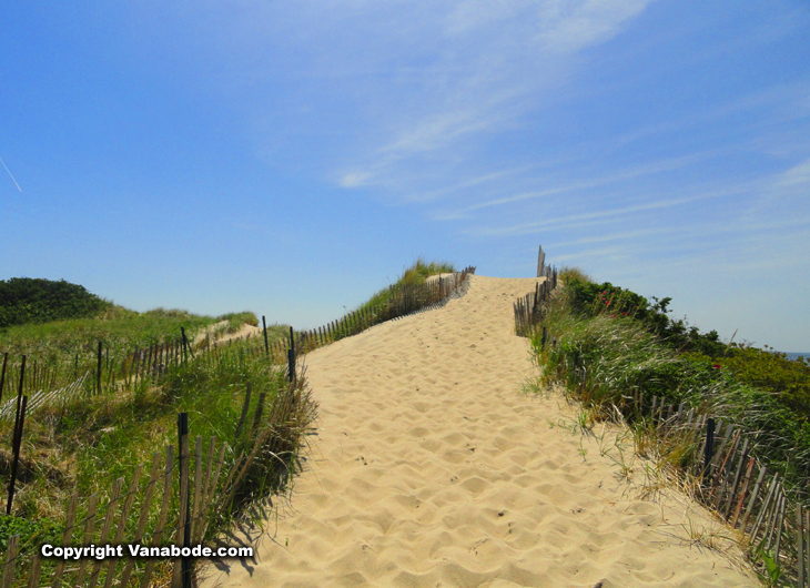 watch hill up over the sand dunes to the beach