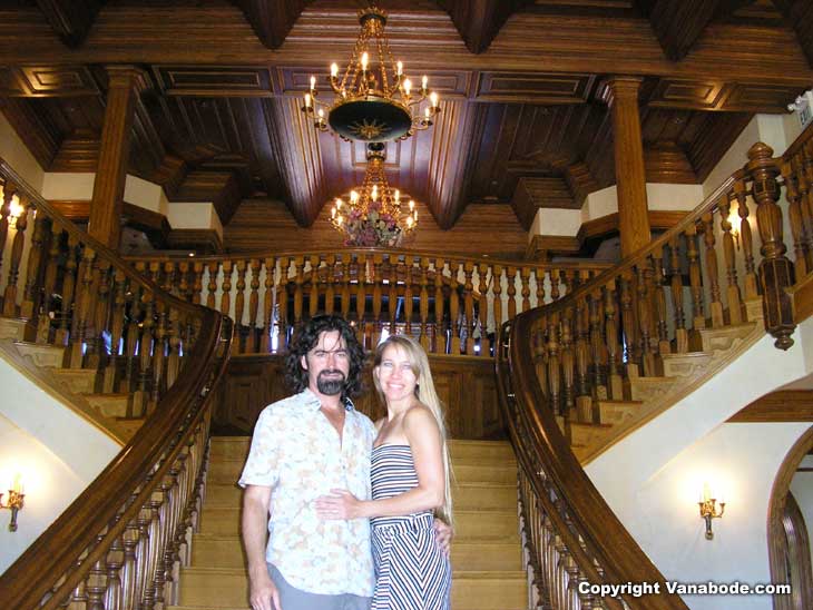 Interior of a stately winery in the area of Sonoma California's wine country