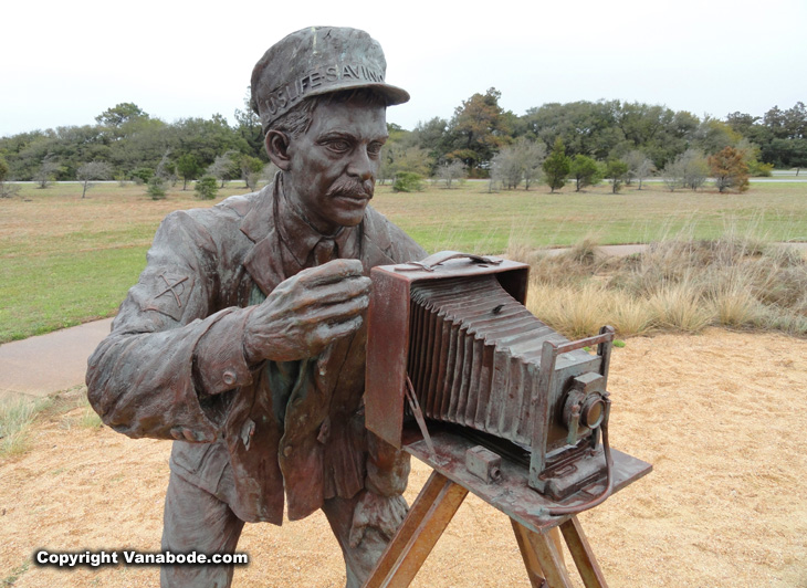 Wright Brothers National Memorial airplane sculpture on a vanabode trip